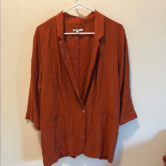 Maurices Orange Blazer Lightweight Suit Jacket - Picture 2 of 5
